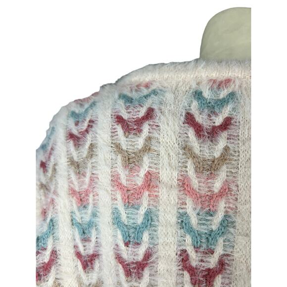 Forever 21 Womens sweater L Large Multicolor Fuzzy Soft Cozy Comfy Casual Cute - Picture 8 of 8